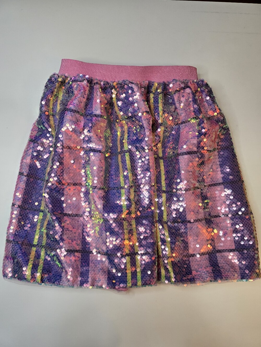 Lola + The Boys As If Sequin Plaid Mini Skirt